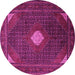 Round Persian Pink Traditional Rug, tr2174pnk