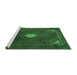 Sideview of Machine Washable Persian Emerald Green Traditional Area Rugs, wshtr2174emgrn