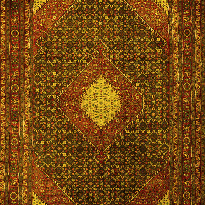 Machine Washable Persian Yellow Traditional Rug, wshtr2174yw