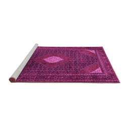Sideview of Machine Washable Persian Pink Traditional Rug, wshtr2174pnk