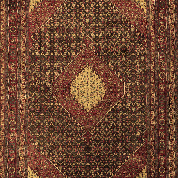 Machine Washable Persian Brown Traditional Rug, wshtr2174brn