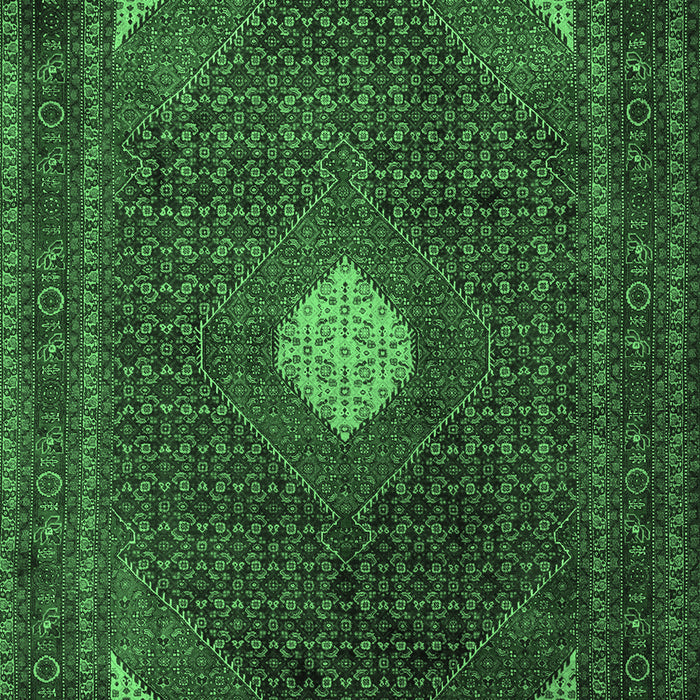 Machine Washable Persian Emerald Green Traditional Area Rugs, wshtr2174emgrn