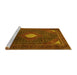 Sideview of Machine Washable Persian Yellow Traditional Rug, wshtr2174yw