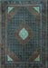 Machine Washable Persian Light Blue Traditional Rug, wshtr2174lblu