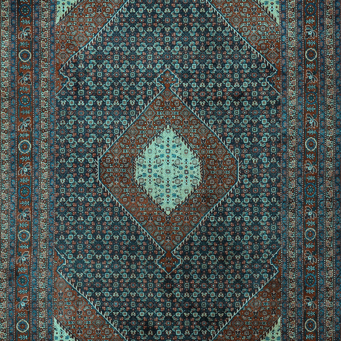 Machine Washable Persian Light Blue Traditional Rug, wshtr2174lblu