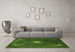 Machine Washable Persian Green Traditional Area Rugs in a Living Room,, wshtr2174grn