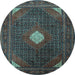 Round Persian Light Blue Traditional Rug, tr2174lblu