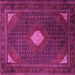 Square Machine Washable Persian Pink Traditional Rug, wshtr2174pnk