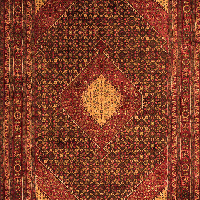Serging Thickness of Machine Washable Persian Orange Traditional Area Rugs, wshtr2174org