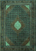 Machine Washable Persian Turquoise Traditional Area Rugs, wshtr2174turq