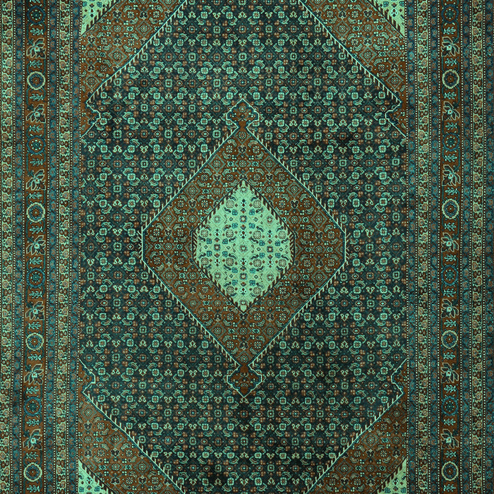 Machine Washable Persian Turquoise Traditional Area Rugs, wshtr2174turq