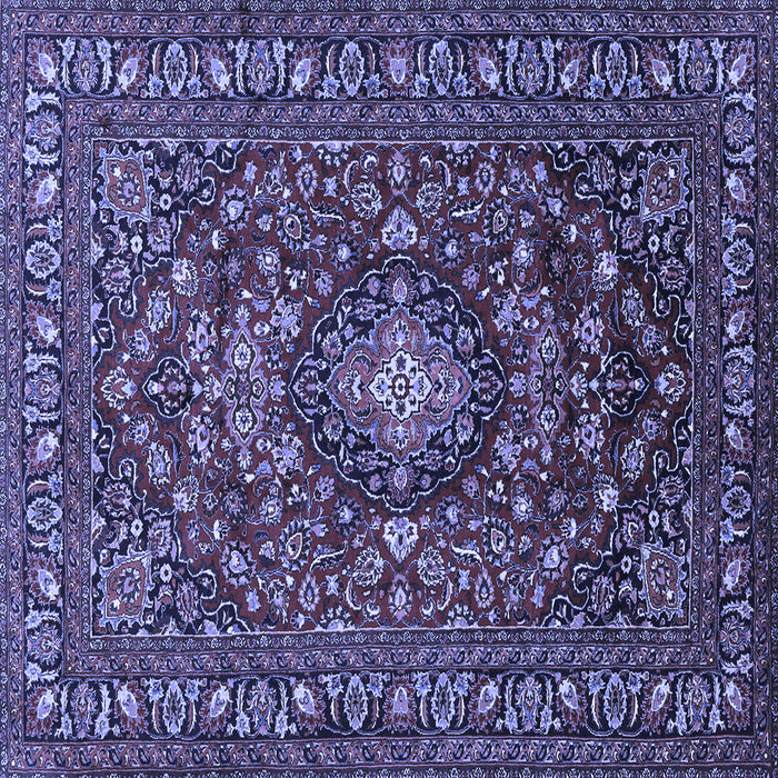 Square Machine Washable Persian Blue Traditional Rug, wshtr2175blu