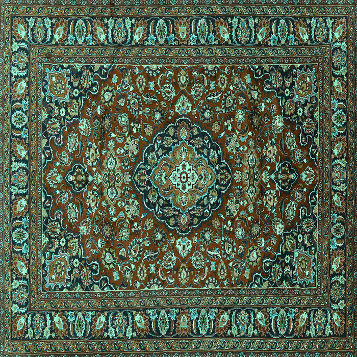 Square Persian Turquoise Traditional Rug, tr2175turq