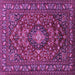 Square Machine Washable Persian Purple Traditional Area Rugs, wshtr2175pur