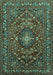 Machine Washable Persian Turquoise Traditional Area Rugs, wshtr2175turq