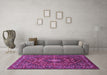 Machine Washable Persian Purple Traditional Area Rugs in a Living Room, wshtr2175pur