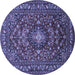 Round Persian Blue Traditional Rug, tr2175blu