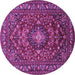 Round Persian Purple Traditional Rug, tr2175pur