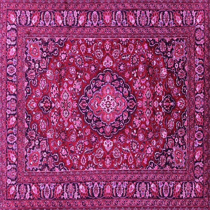 Square Machine Washable Persian Pink Traditional Rug, wshtr2175pnk
