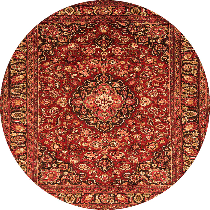 Machine Washable Persian Orange Traditional Area Rugs, wshtr2175org
