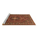 Sideview of Machine Washable Persian Brown Traditional Rug, wshtr2175brn