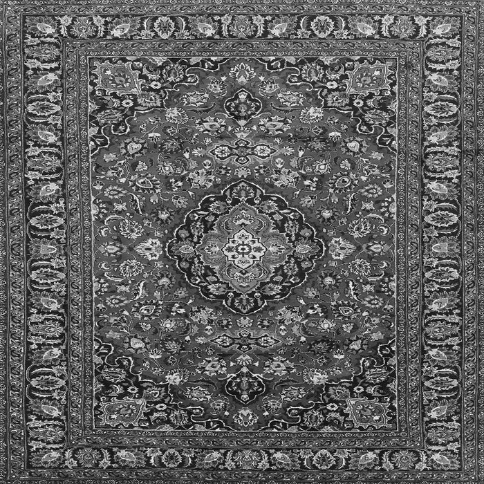 Round Machine Washable Persian Gray Traditional Rug, wshtr2175gry