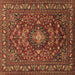 Square Persian Brown Traditional Rug, tr2175brn