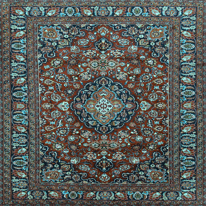 Square Machine Washable Persian Light Blue Traditional Rug, wshtr2175lblu