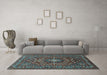 Machine Washable Persian Light Blue Traditional Rug in a Living Room, wshtr2175lblu