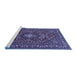 Sideview of Machine Washable Persian Blue Traditional Rug, wshtr2175blu