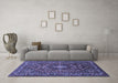 Machine Washable Persian Blue Traditional Rug in a Living Room, wshtr2175blu