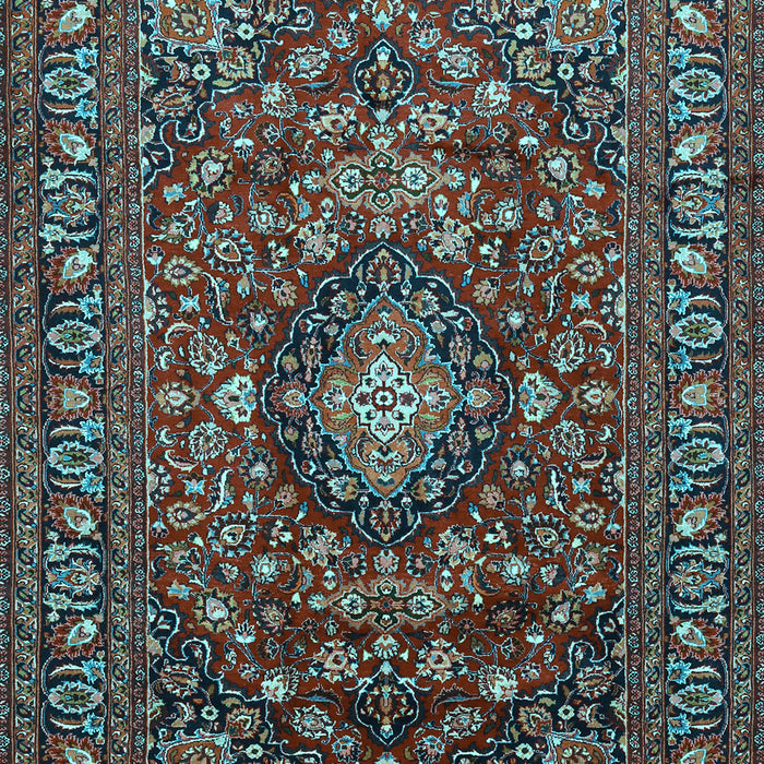 Machine Washable Persian Light Blue Traditional Rug, wshtr2175lblu