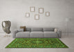 Machine Washable Persian Green Traditional Area Rugs in a Living Room,, wshtr2175grn