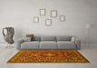 Machine Washable Persian Yellow Traditional Rug in a Living Room, wshtr2175yw