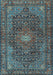 Machine Washable Persian Light Blue Traditional Rug, wshtr2176lblu