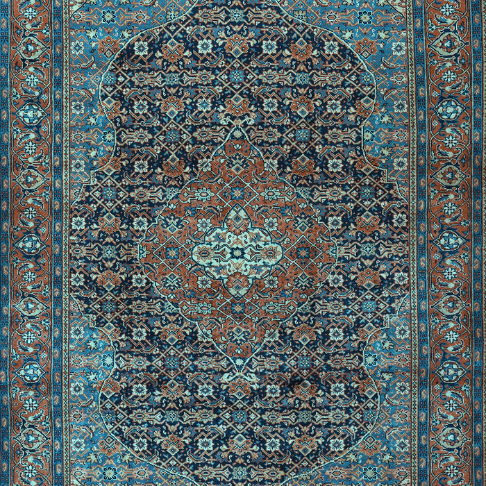 Machine Washable Persian Light Blue Traditional Rug, wshtr2176lblu