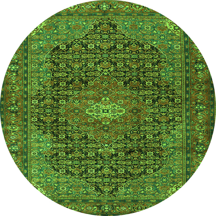Square Persian Green Traditional Rug, tr2176grn