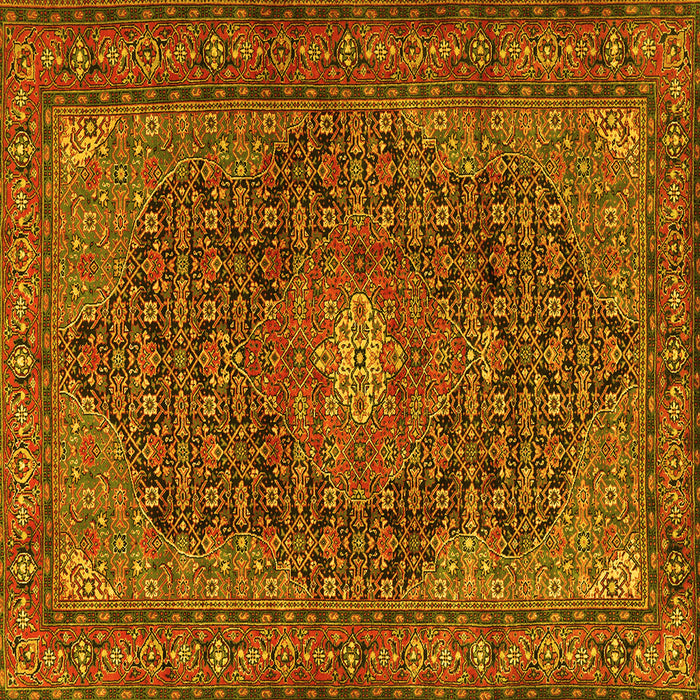 Square Persian Yellow Traditional Rug, tr2176yw