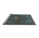 Sideview of Machine Washable Persian Light Blue Traditional Rug, wshtr2176lblu