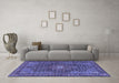 Machine Washable Persian Blue Traditional Rug in a Living Room, wshtr2176blu