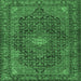 Square Persian Emerald Green Traditional Rug, tr2176emgrn