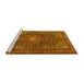 Sideview of Machine Washable Persian Yellow Traditional Rug, wshtr2176yw