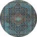Round Persian Light Blue Traditional Rug, tr2176lblu