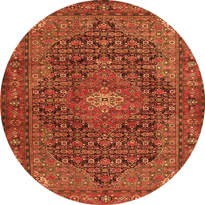 Machine Washable Persian Orange Traditional Area Rugs, wshtr2176org