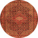 Machine Washable Persian Orange Traditional Area Rugs, wshtr2176org