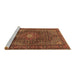 Sideview of Machine Washable Persian Brown Traditional Rug, wshtr2176brn