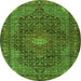 Machine Washable Persian Green Traditional Area Rugs, wshtr2176grn