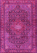 Machine Washable Persian Pink Traditional Rug, wshtr2176pnk