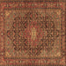 Square Machine Washable Persian Brown Traditional Rug, wshtr2176brn