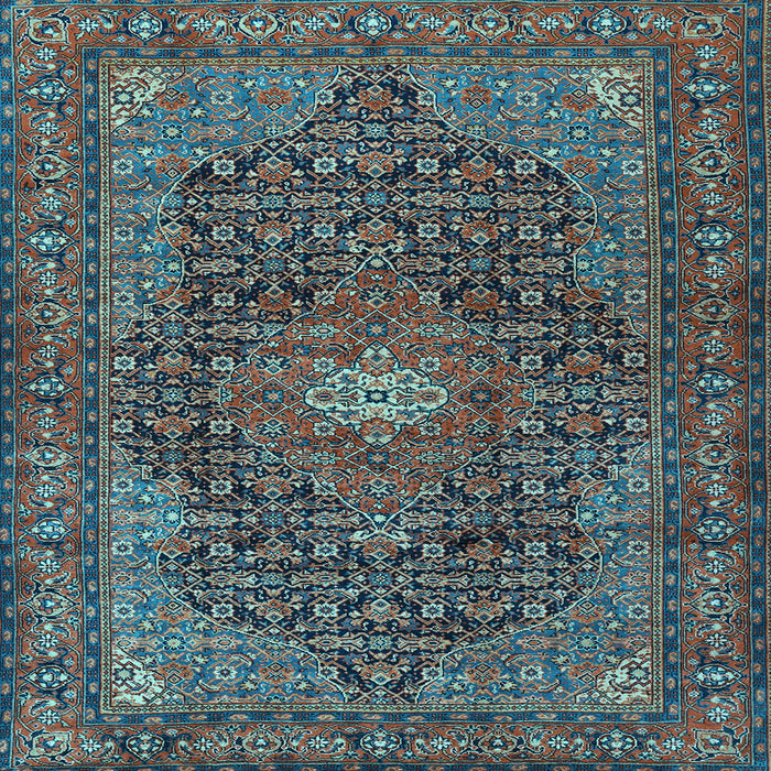 Square Machine Washable Persian Light Blue Traditional Rug, wshtr2176lblu